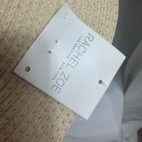 NWT Rachel Zoe straw beach hat with floral band and bow - Picture 9 of 10